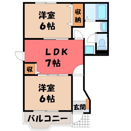 アヴェニールソルティ Bの物件間取画像